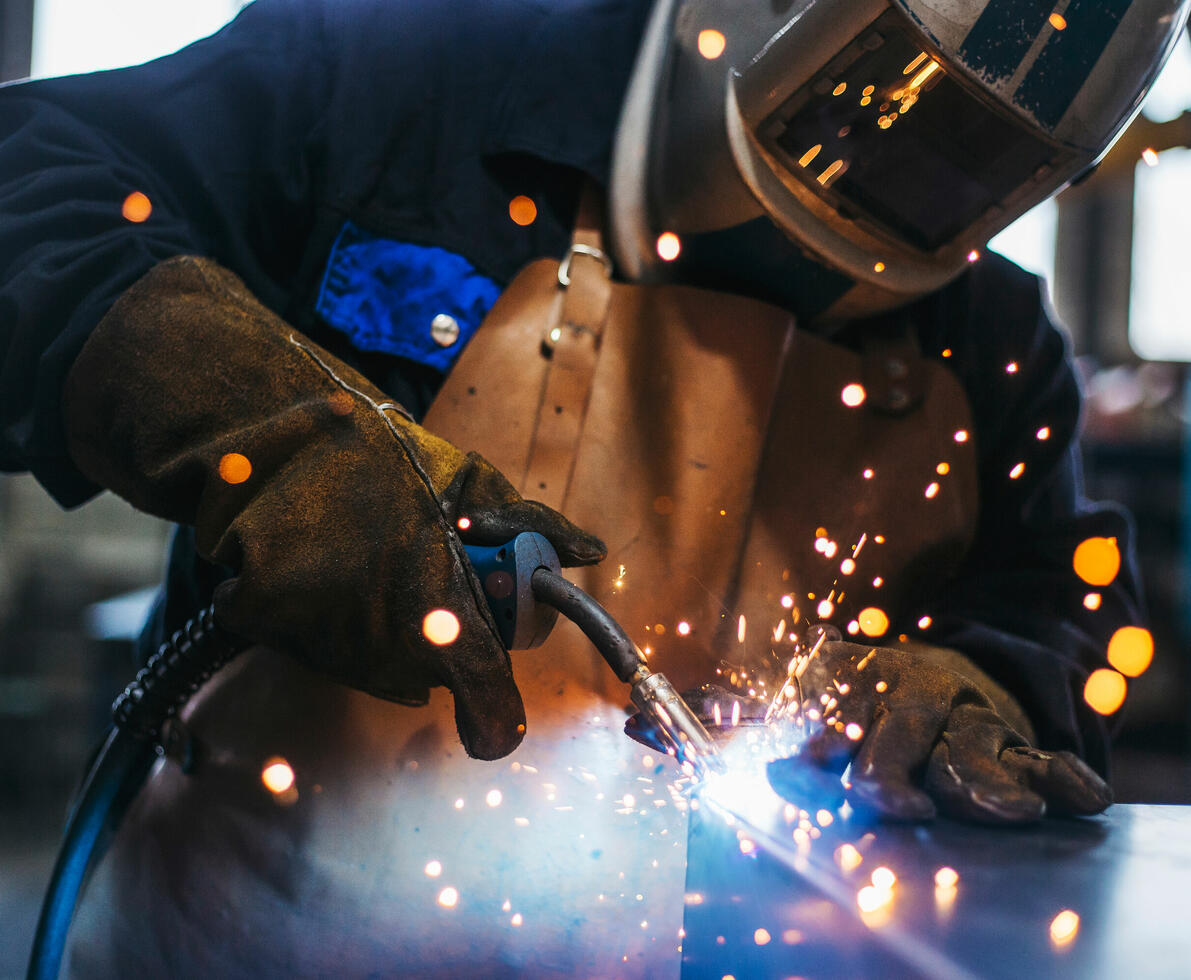 A man working with a tool