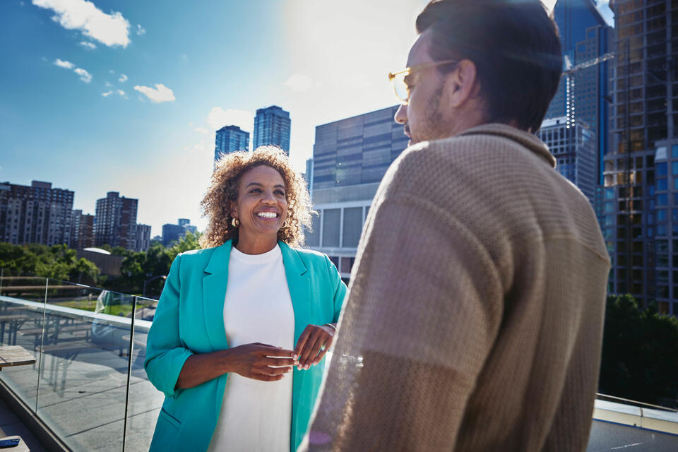 People in conversation